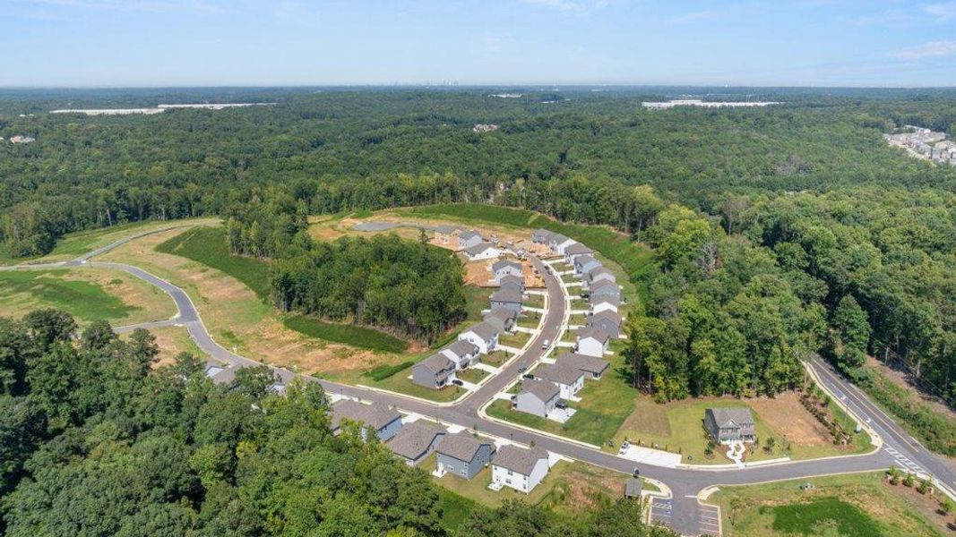 Aerial view of the South Wind community in South Fulton, GA, showing layout and nearby surroundings (Image 12). Aerial view of the South Wind community in South Fulton, GA, showing layout and nearby surroundings (Image 12).