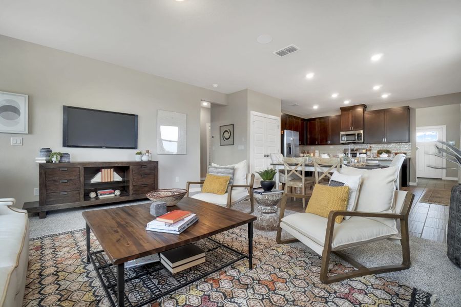 Furnished interior in a model home at Blue Ridge Ranch in San Antonio (Image 21).