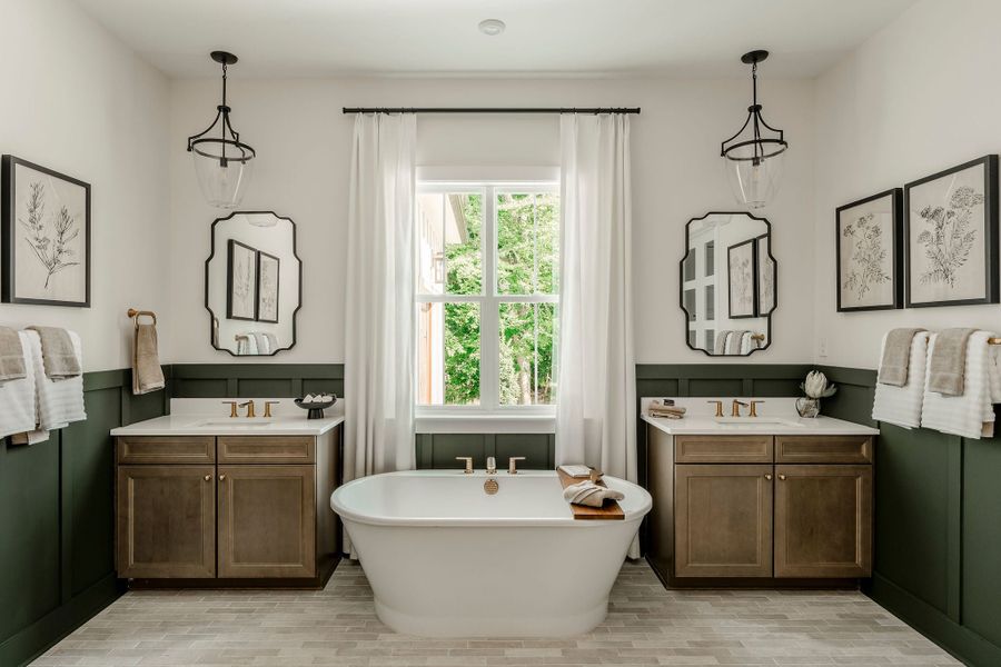 Furnished interior in a model home at McLean South Shore in Belmont (Image 51).