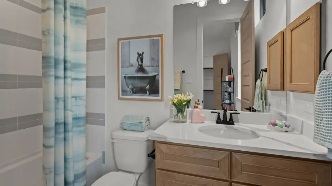 Furnished interior in a model home at Megan's Landing in Castroville (Image 15). Furnished interior in a model home at Megan's Landing in Castroville (Image 15).