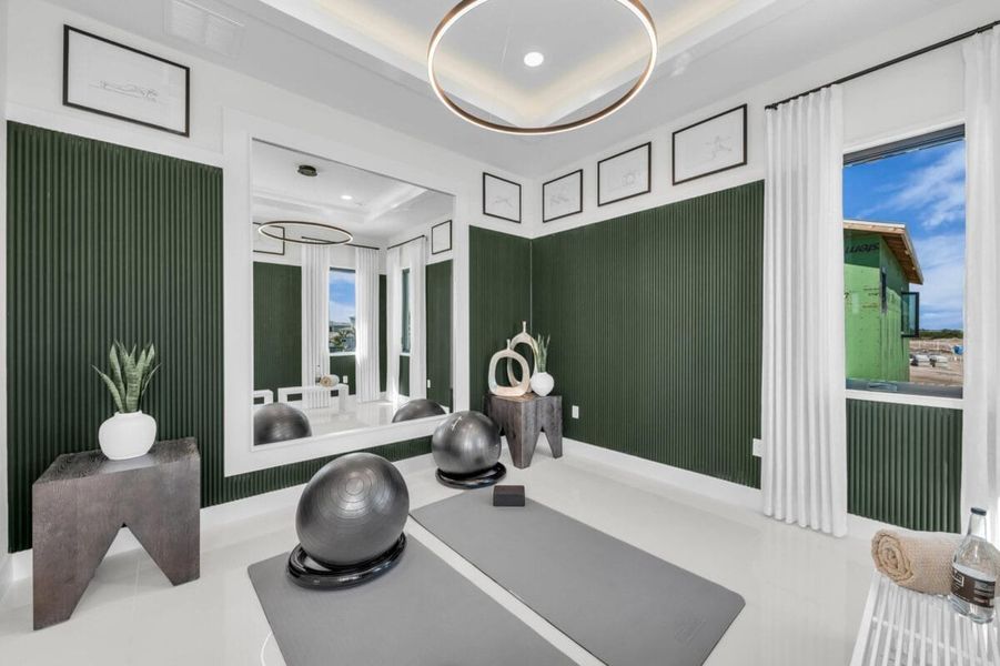 Furnished interior in a model home at Aqua in Bradenton (Image 191).
