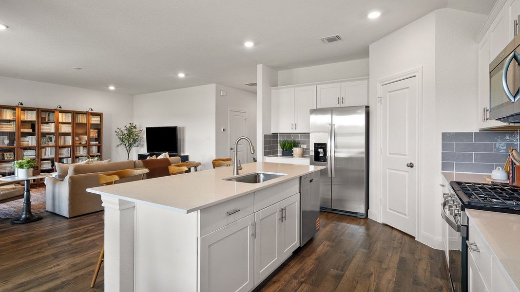 Furnished interior in a model home at Railhead in Cedar Creek (Image 16).