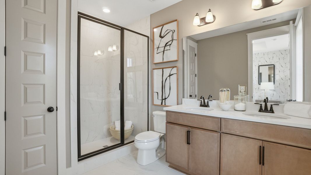 Furnished interior in a model home at The Eighteen in Atlanta (Image 12).