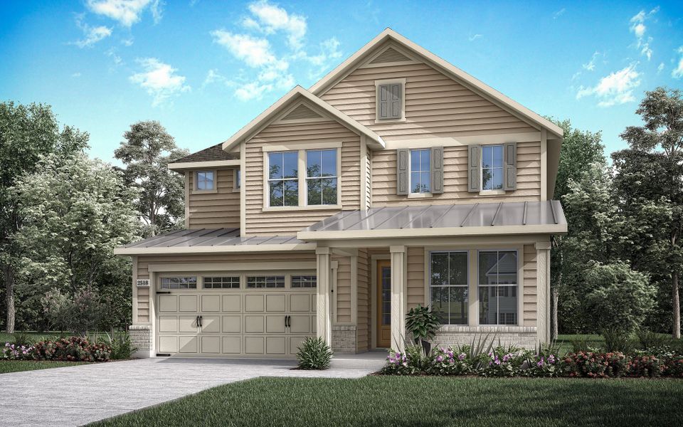 Front exterior of a home in the Landmark community, located in Denton, TX (Image 19).