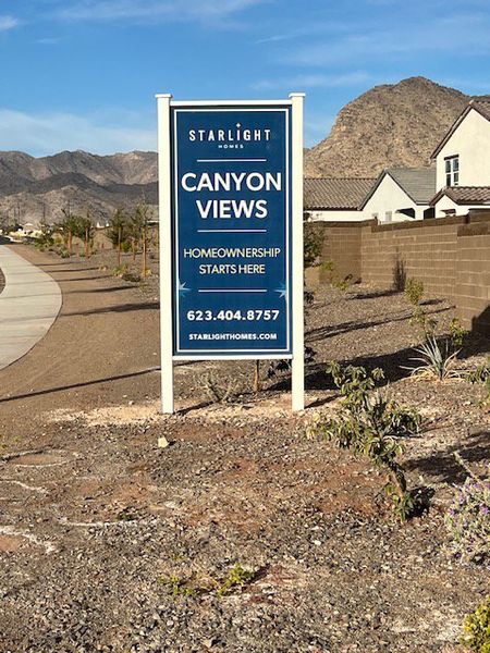 Canyon Views by Starlight Homes in Litchfield Park, AZ, offers a scenic backdrop with picturesque mountain vistas.