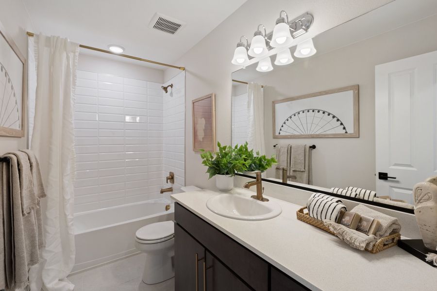 Furnished interior in a model home at Cordovan in Firestone (Image 12).