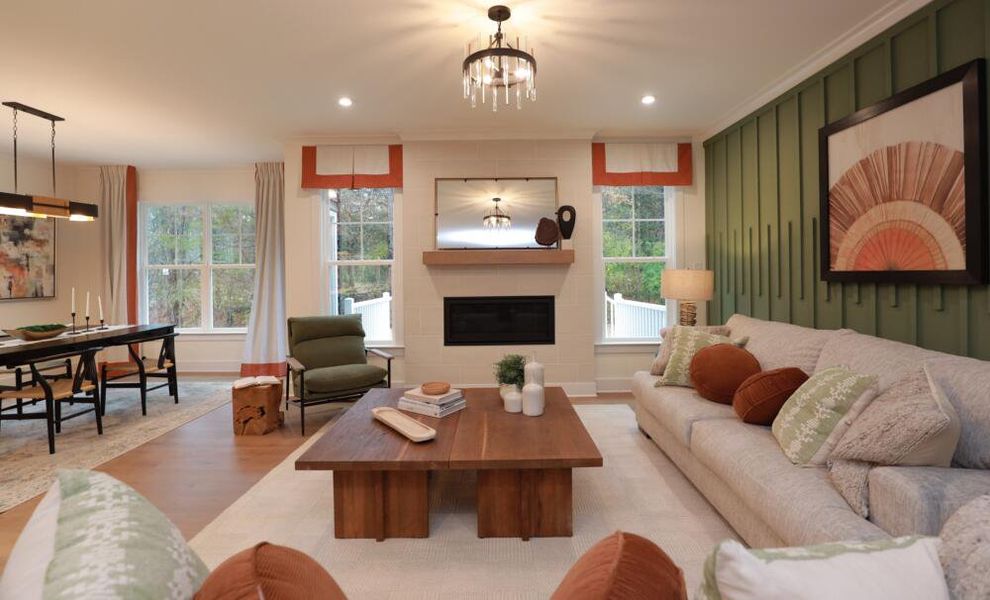 Furnished interior in a model home at Enclave at Riverdale in Huntersville (Image 17).