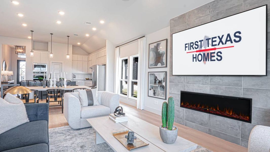 Furnished interior in a model home at Brookfield in Melissa (Image 28).