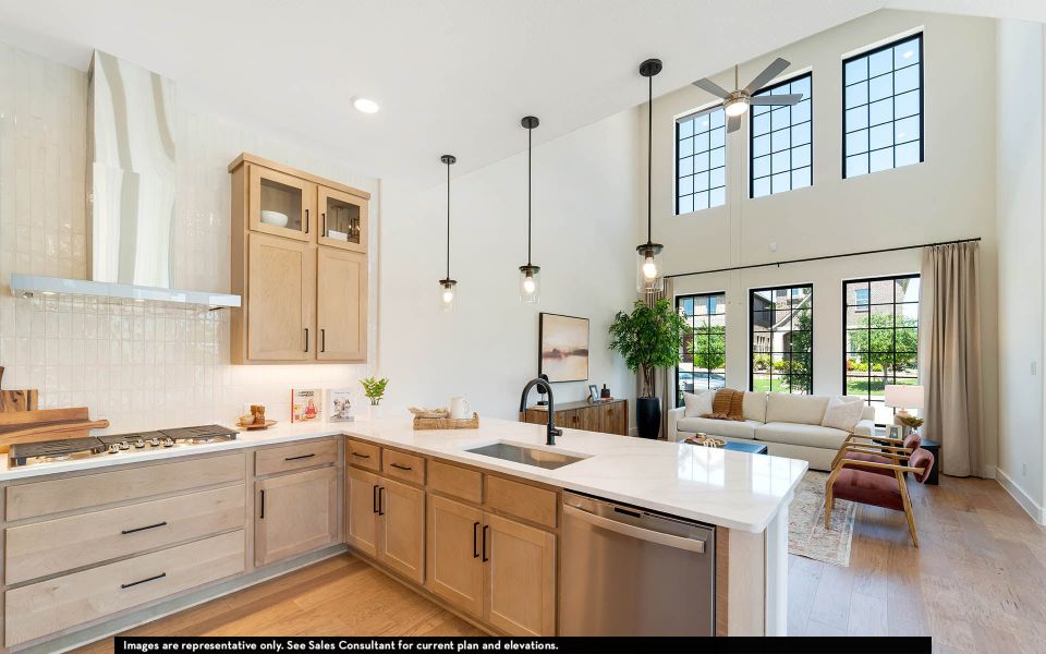 Furnished interior in a model home at The Summit at Center Stage in Keller (Image 5).
