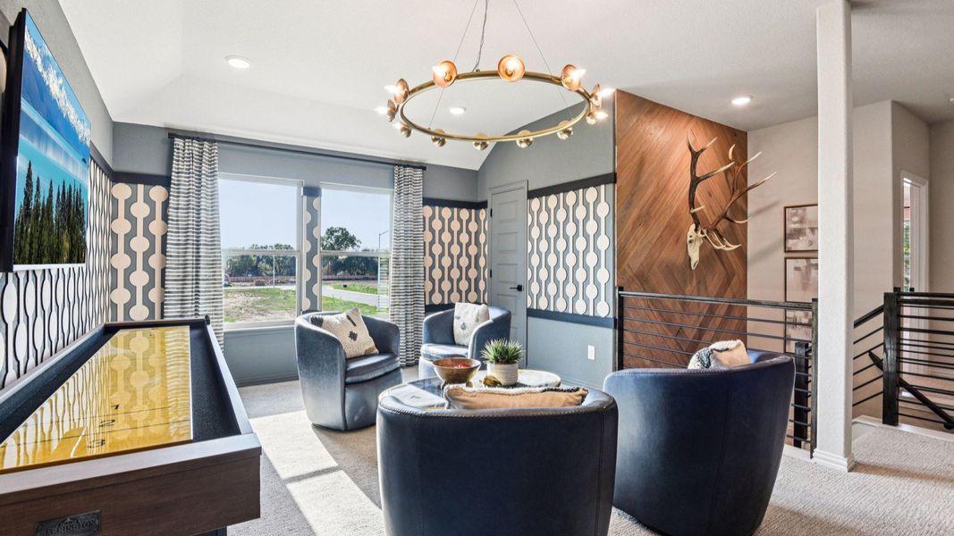 Furnished interior in a model home at Clear Creek in New Braunfels (Image 58).