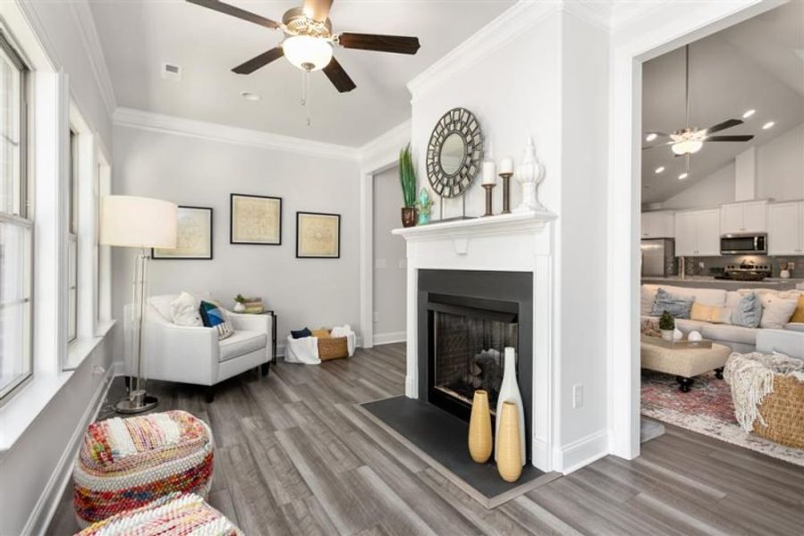 Furnished interior in a model home at Mebane Towne Center in Mebane (Image 30).