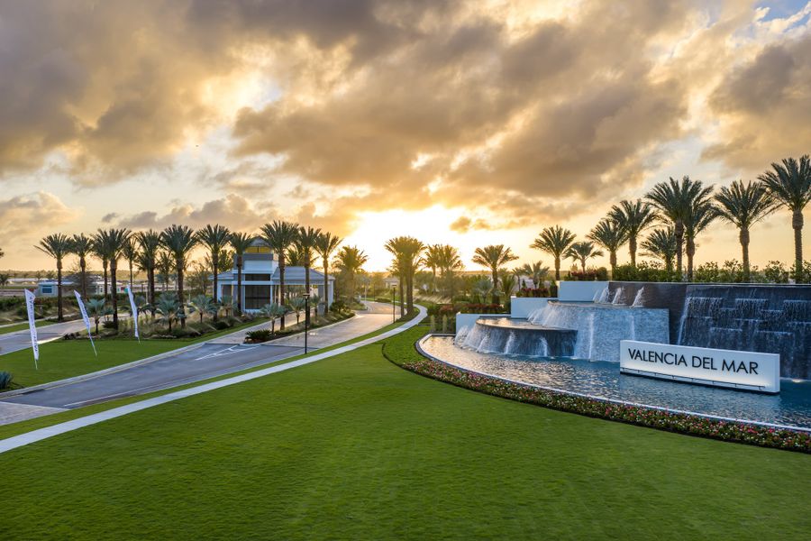 Entrance to the Valencia Del Mar (55+) community in Boynton Beach, FL, featuring signage and landscaping (Image 6).