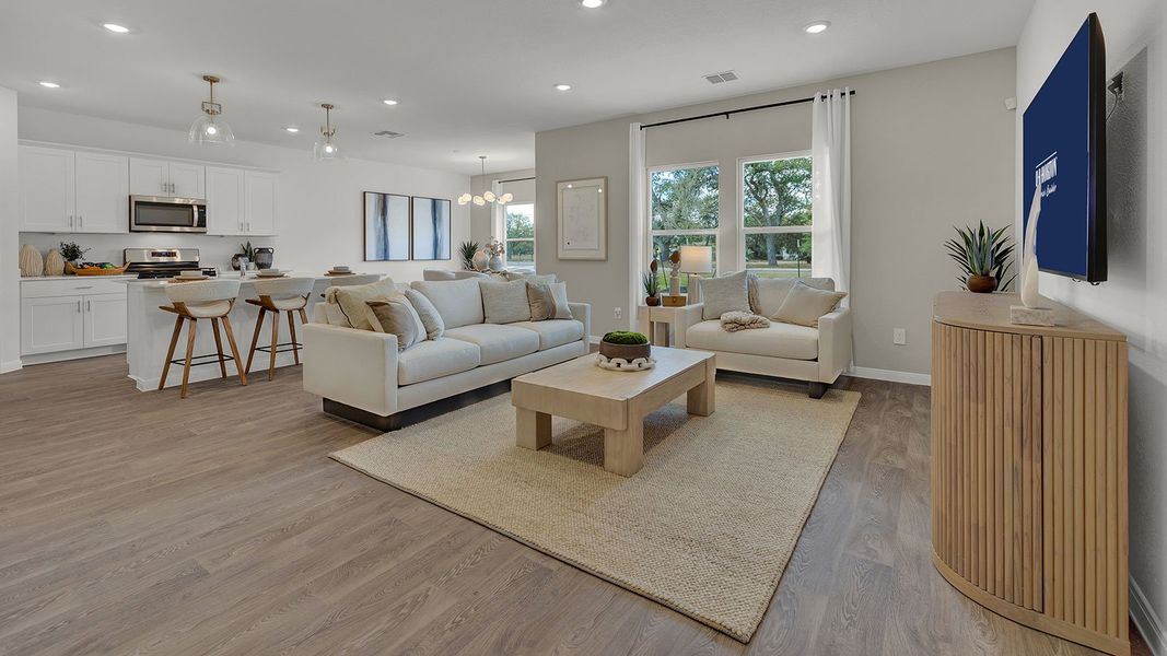 Furnished interior in a model home at Paramount in Kyle (Image 5).