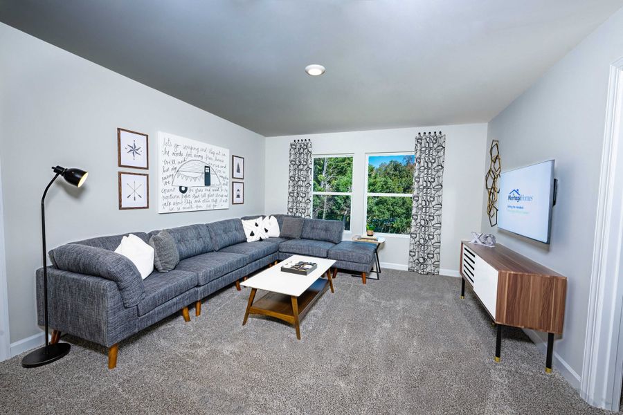 Furnished interior in a model home at Holland Park in Spartanburg (Image 13).