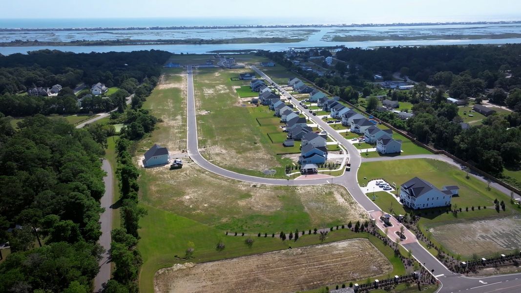 Aerial view of the East Wynd community in Hampstead, NC, showing layout and nearby surroundings (Image 1).