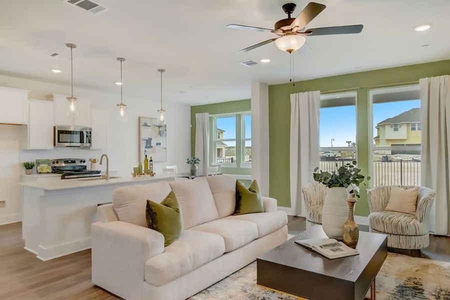 Furnished interior in a model home at Avery Centre in Round Rock (Image 18).