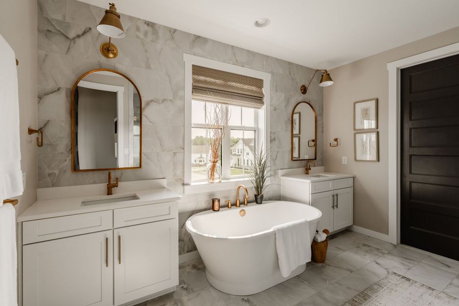 Furnished interior in a model home at The Gables at Handsmill Inland & Waterview in York (Image 9).