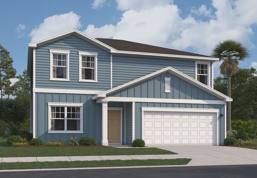 Front exterior of a home in the Brookewater at Crossprairie community, located in St. Cloud, FL (Image 6).