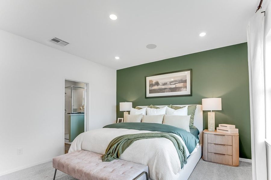 Furnished interior in a model home at Raburn Reserve 50s in Tomball (Image 71).