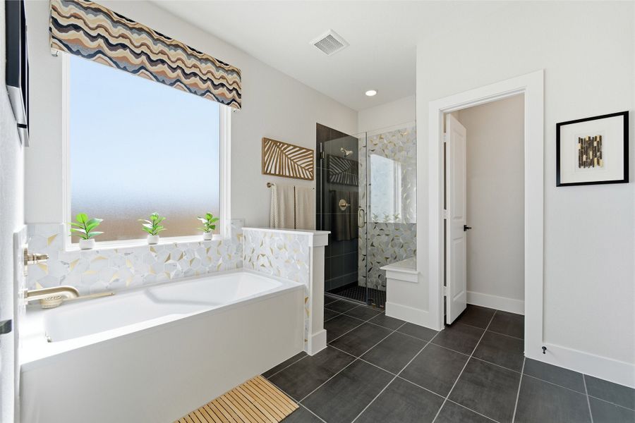 Furnished interior in a model home at Lariat in Liberty Hill (Image 38).