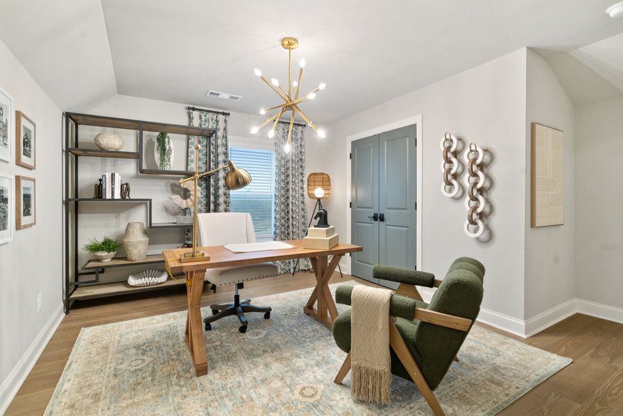 Furnished interior in a model home at Palisades in Cumming (Image 18).