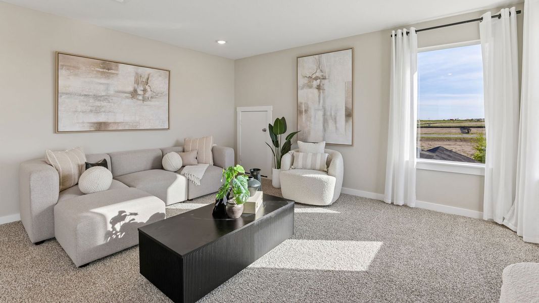 Furnished interior in a model home at Frontier in Mustang Ridge (Image 35).