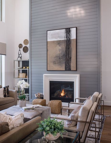 Furnished interior in a model home at The Highlands in Porter (Image 24).