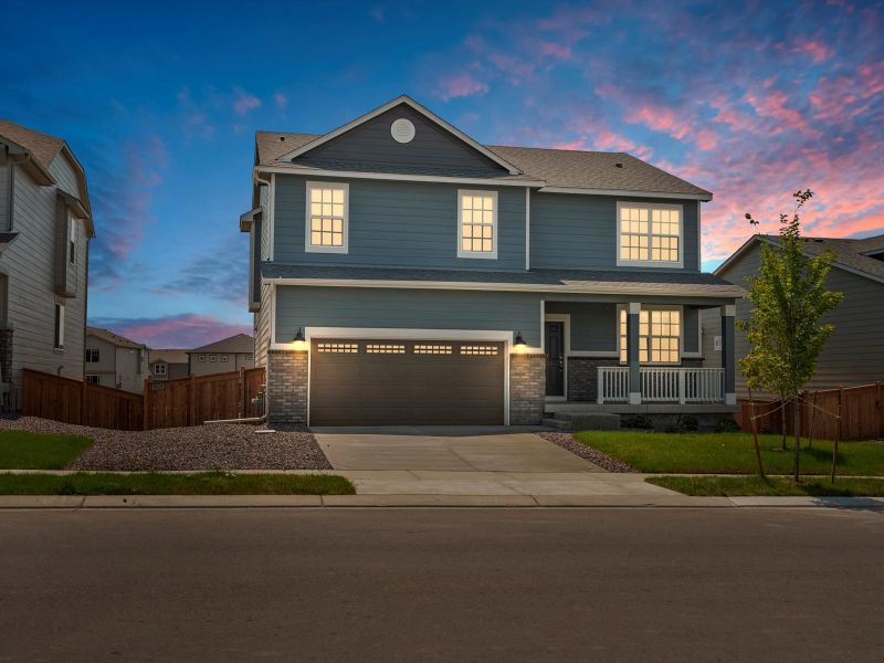 Front exterior of a home in the Buffalo Highlands: The Canyon Collection community, located in Commerce City, CO (Image 2). Front exterior of a home in the Buffalo Highlands: The Canyon Collection community, located in Commerce City, CO (Image 2).