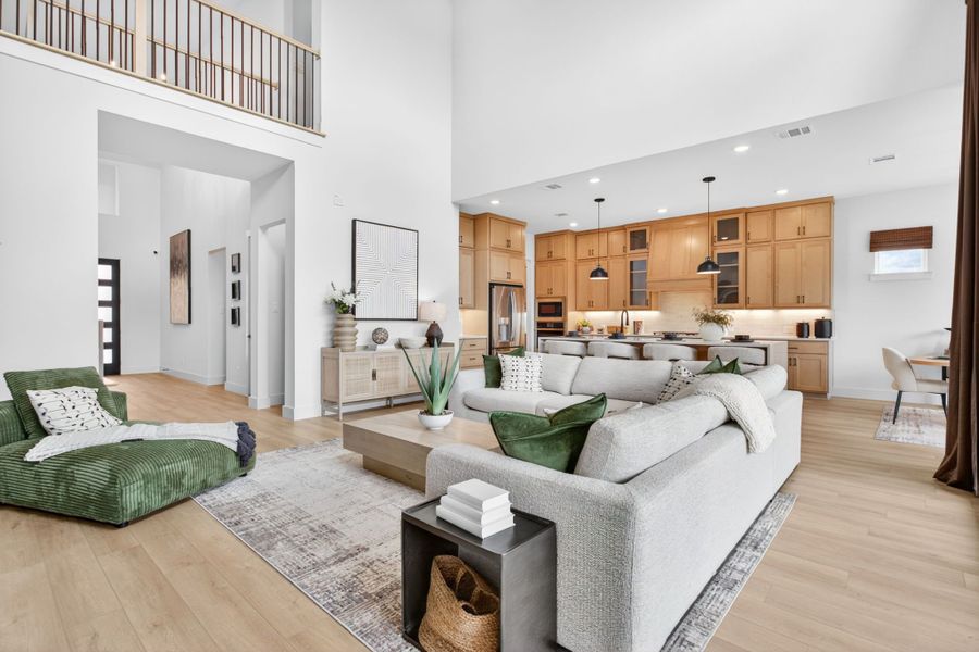 Furnished interior in a model home at Wildflower Ranch in Fort Worth (Image 59).