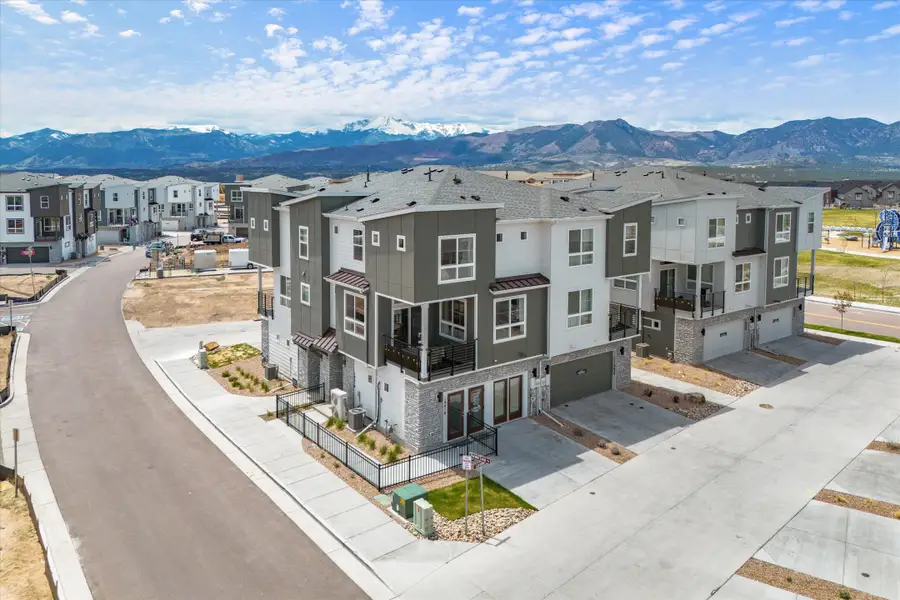 Front exterior of a home in the The Commons at Victory Ridge community, located in Colorado Springs, CO (Image 1).