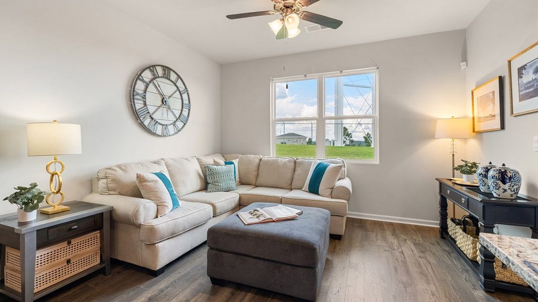 Furnished interior in a model home at The Abbey at Trolley Run Station in Aiken (Image 24).