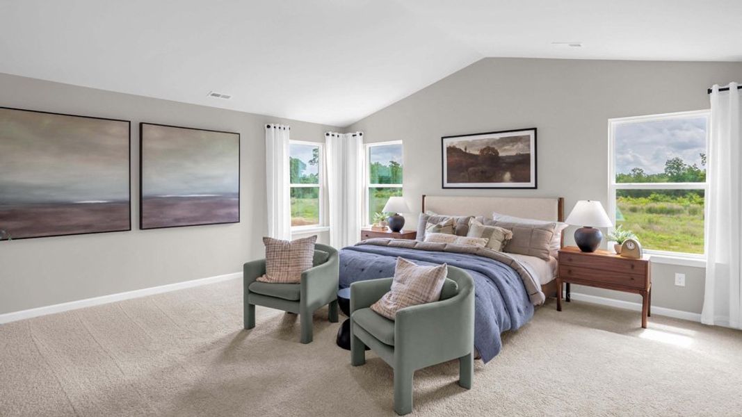 Furnished interior in a model home at Shahbain Reserve in Raeford (Image 18).