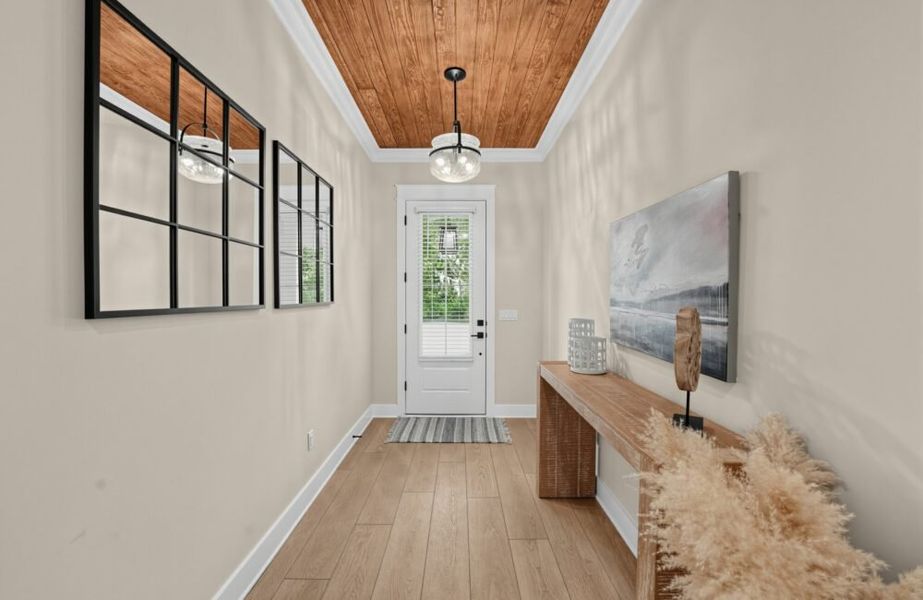 Furnished interior in a model home at King's Landing in Panama City (Image 5). Furnished interior in a model home at King's Landing in Panama City (Image 5).