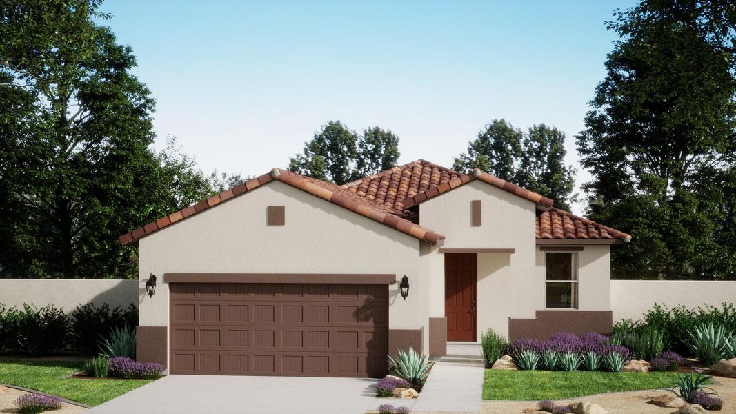 Front exterior of a home in the Wildera – Canyon Series community, located in San Tan Valley, AZ (Image 8).