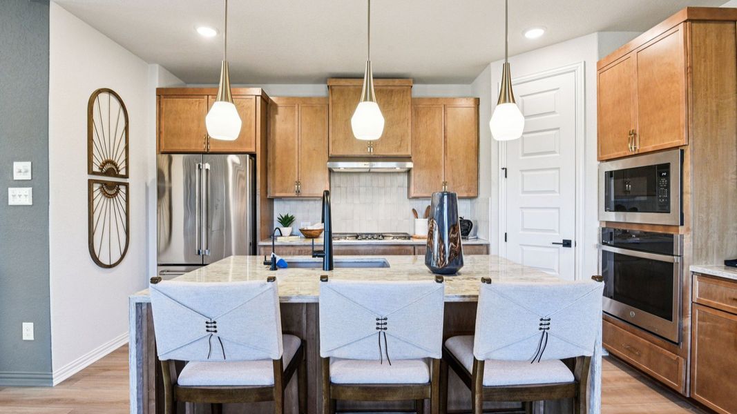 Furnished interior in a model home at Clear Creek in New Braunfels (Image 29).