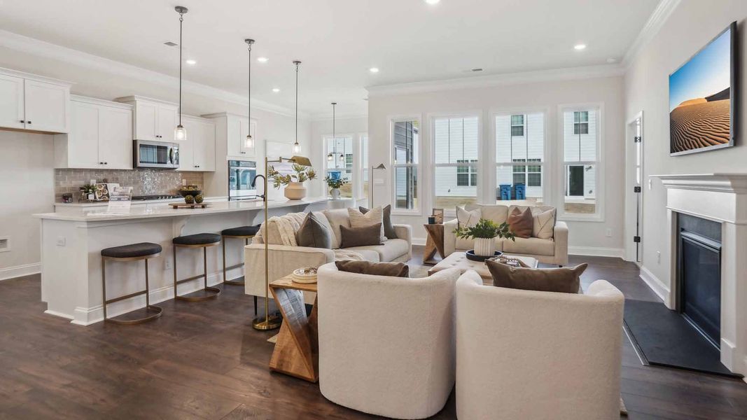 Furnished interior in a model home at Reserve at Tap Root Farms in Fletcher (Image 13).