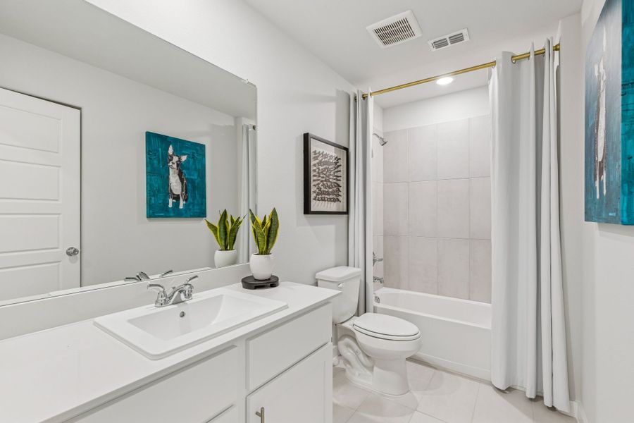 Bathroom in a Terra Vella Hayden Model Home in Fort Worth TX by Trophy Signature Homes