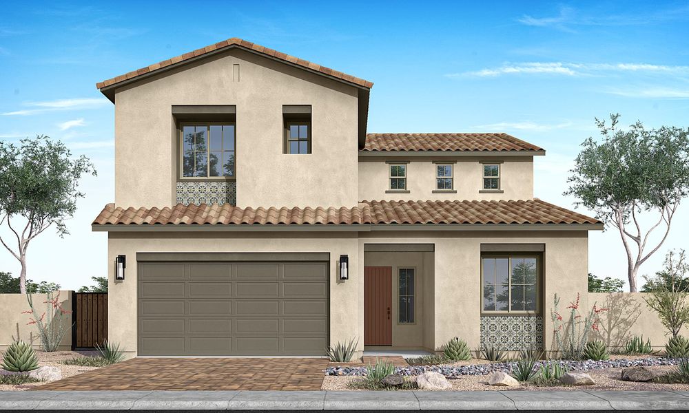 Front exterior of a home in the Luna at Soleo community, located in San Tan Valley, AZ (Image 5).