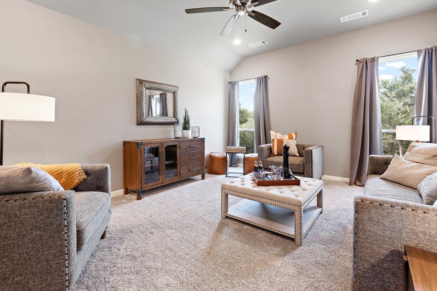 Furnished interior in a model home at Vintage Oaks in Weatherford (Image 40).