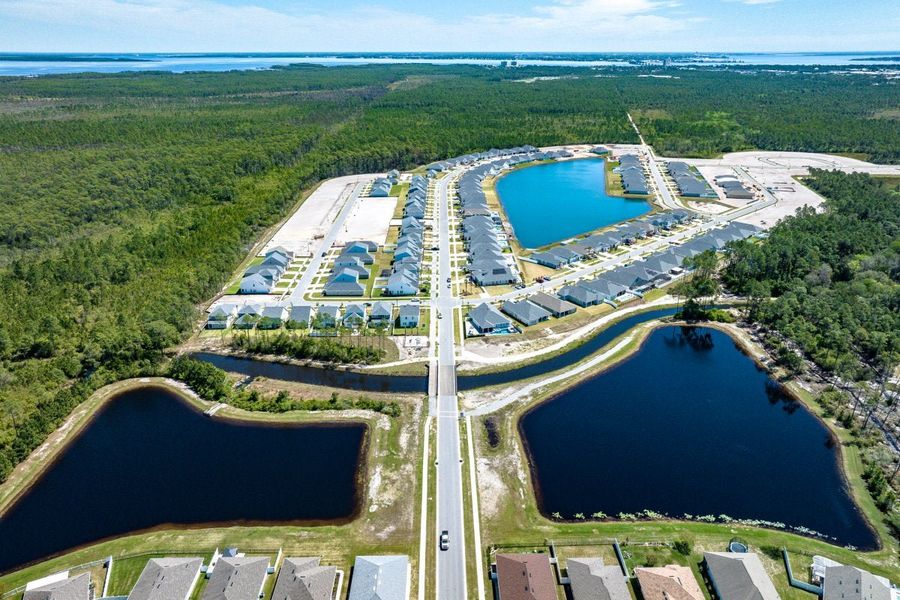 Aerial view of the Breakfast Point East community in Panama City Beach, FL, showing layout and nearby surroundings (Image 16).
