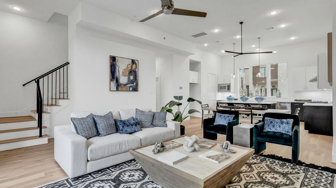 Furnished interior in a model home at Commerce Row in Houston (Image 7).