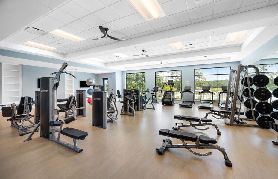 Bright and Open Fitness Room