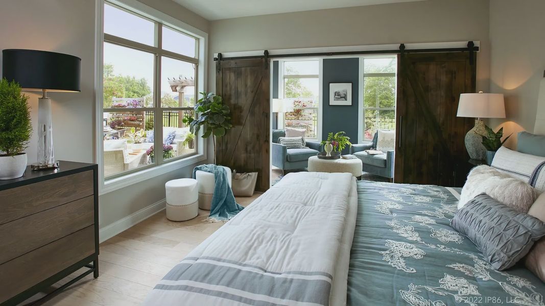 Furnished interior in a model home at The Courtyards at Redbud Lane in Holly Springs (Image 27).