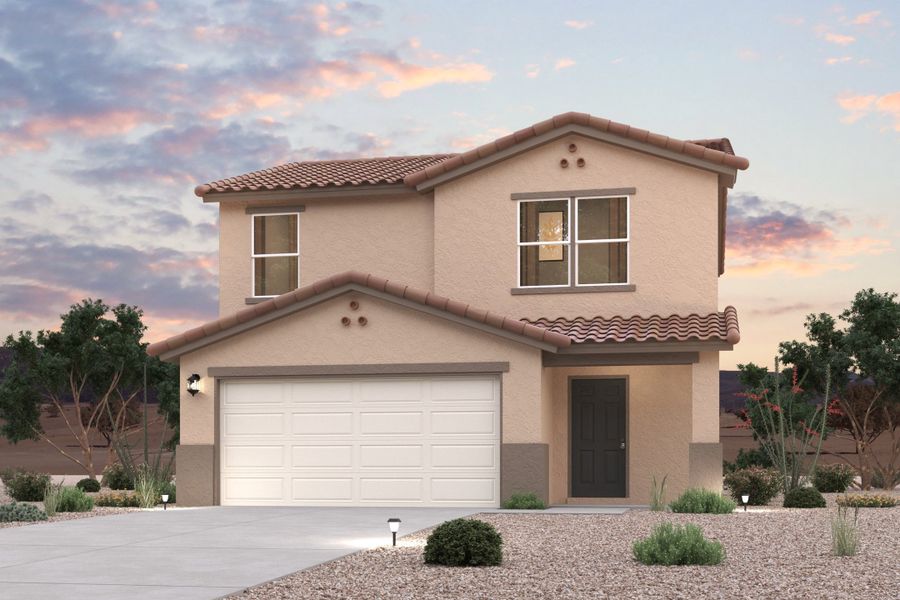 A house with a garage.