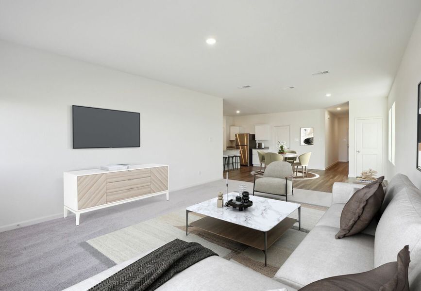 Furnished interior in a model home at Hennersby Hollow in San Antonio (Image 6).