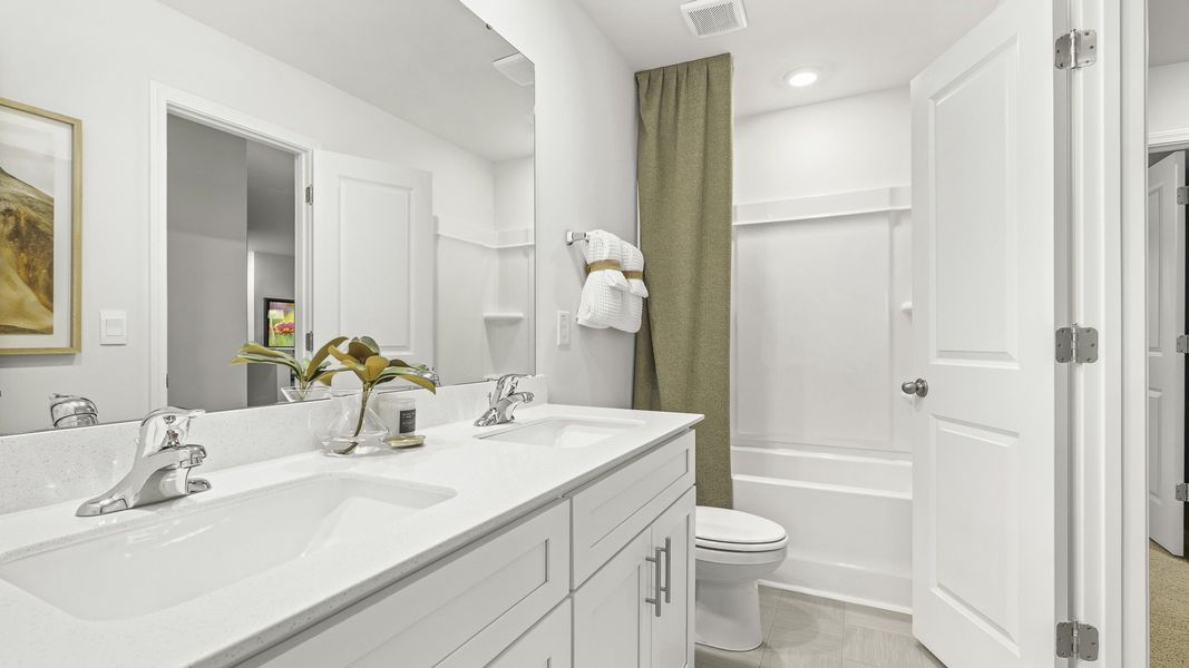 Furnished interior in a model home at The Estates at Edinborough in Gibsonville (Image 22).