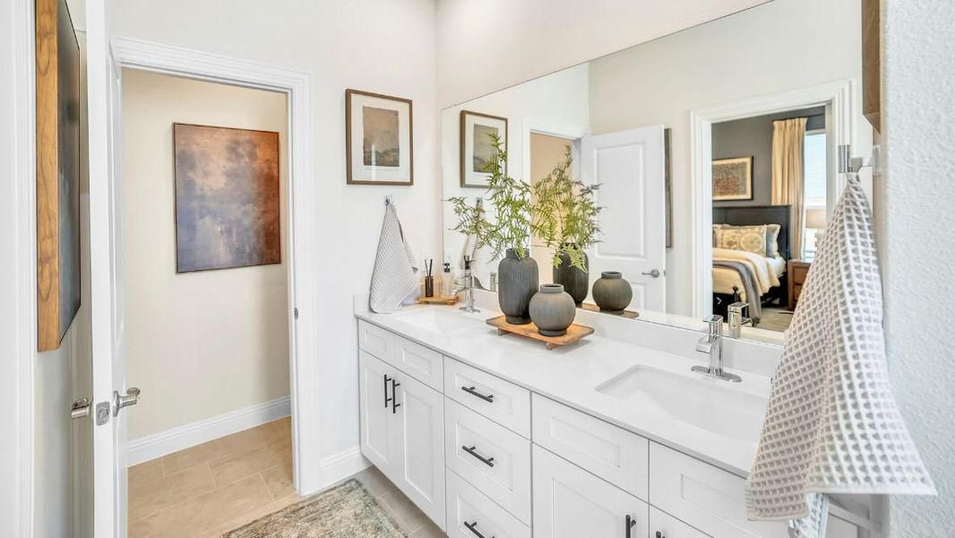 Furnished interior in a model home at The Avenue in Allen (Image 18).