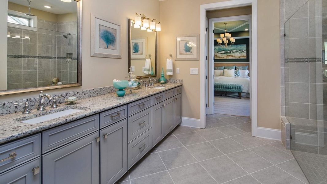 Furnished interior in a model home at The Ponds in Summerville (Image 30).