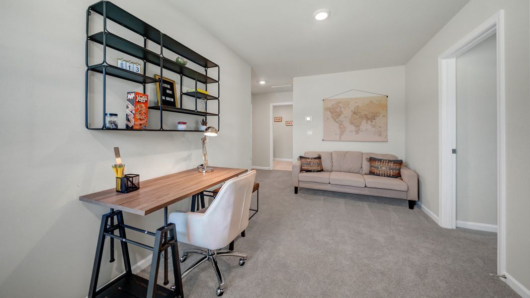 Furnished interior in a model home at South Haven in Camden (Image 25).