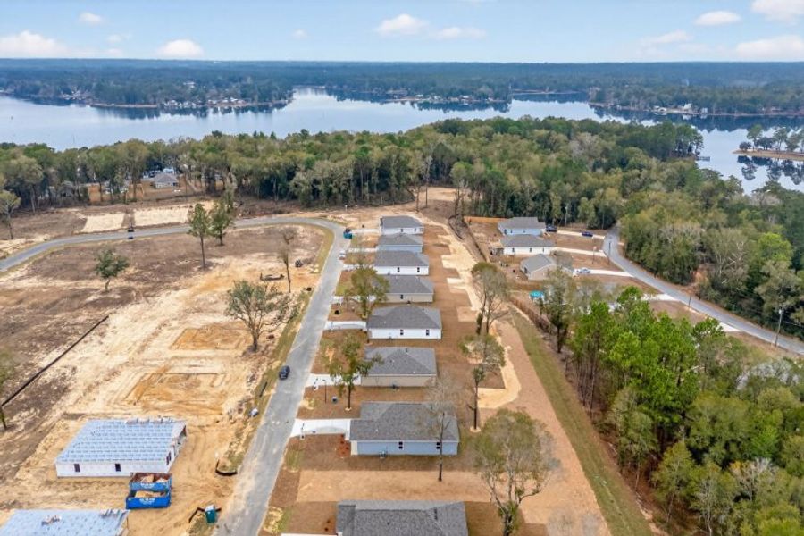 A high angle view of a building.